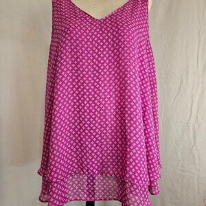 Women Blouse By Lane Bryant Pink with flora lprint Size 20 Sleeveless